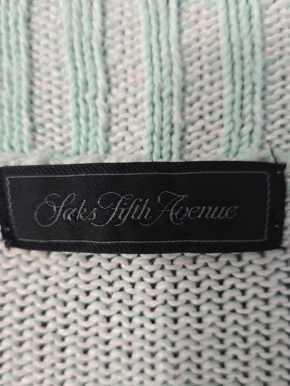SAKS FIFTH AVENUE Mint Crewneck Linen Blend Sweater Sz Large - Picture 9 of 11